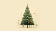 Green tree festive illustration. 
