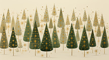 Festive trees Christmas background. 