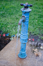 water from a spigot 