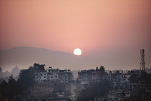 setting sun in Tibet 