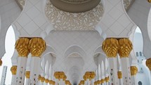 Golden Details Of The Structure Of Grand Mosque In Abu Dhabi