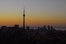 Toronto city skyline at sunrise