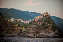village on sea cliffs 
