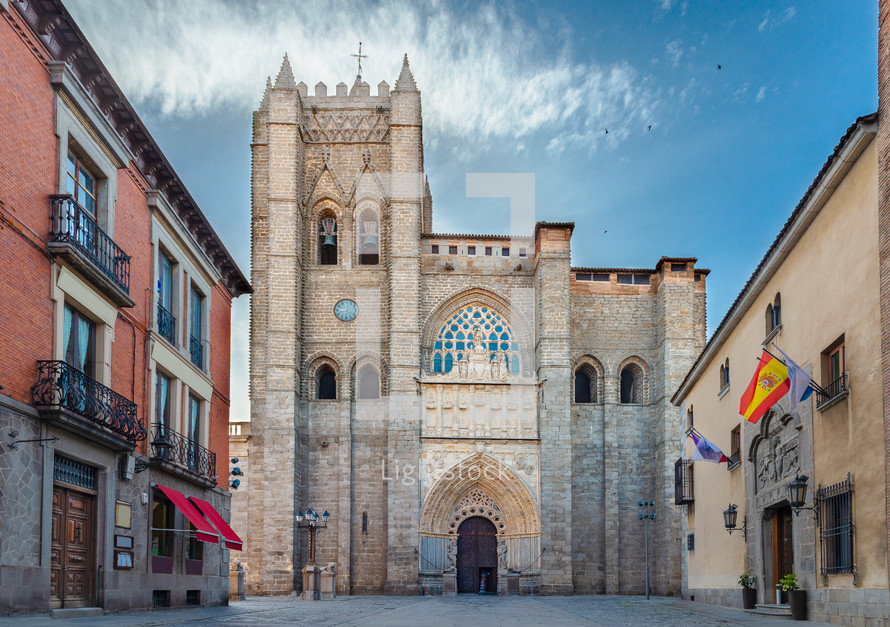 gothic and romanesque cathedral in Avila. Castilla y Leon, Spain