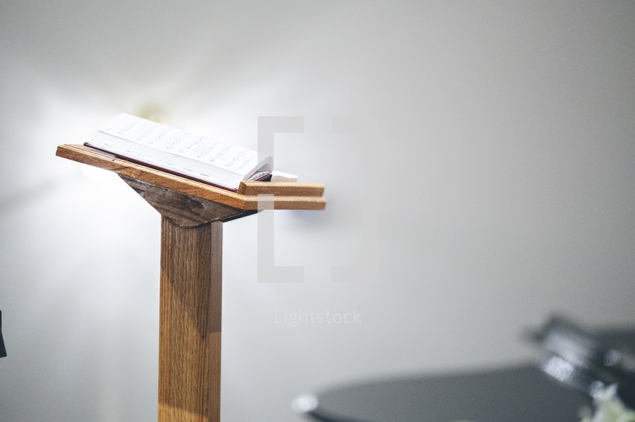 Bible on a podium 