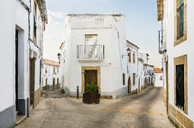 Old street in Valencia de Alcantara, Caceres, Extremadura, spain