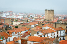 Aerial view of Coria, in Caceres, Extremadura, Spain