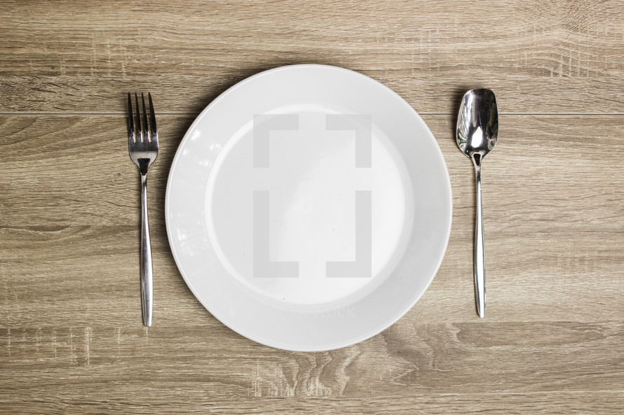 empty plate and silverware 
