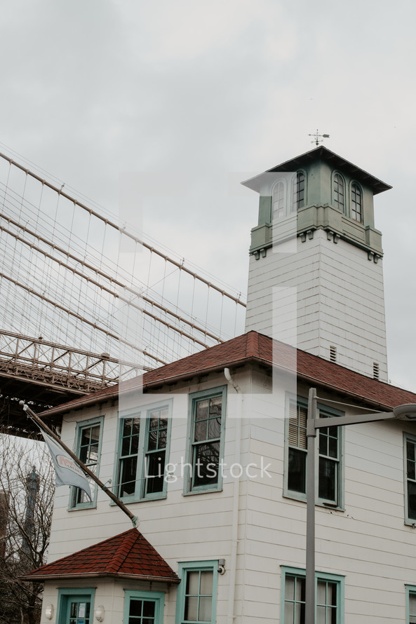 Lighthouse in Brooklyn on a cloudy day