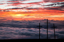 three cross above the clouds 
