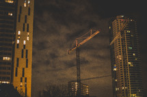 construction crane and a skyscraper 