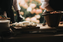 burrata cheese on a table waiting to be served