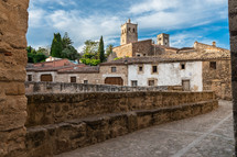 Street of Trujillo, Caceres, Extremadura, Spain and Church of Santa Maria la Mayor,
