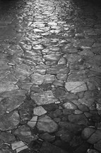 wet stone floor 