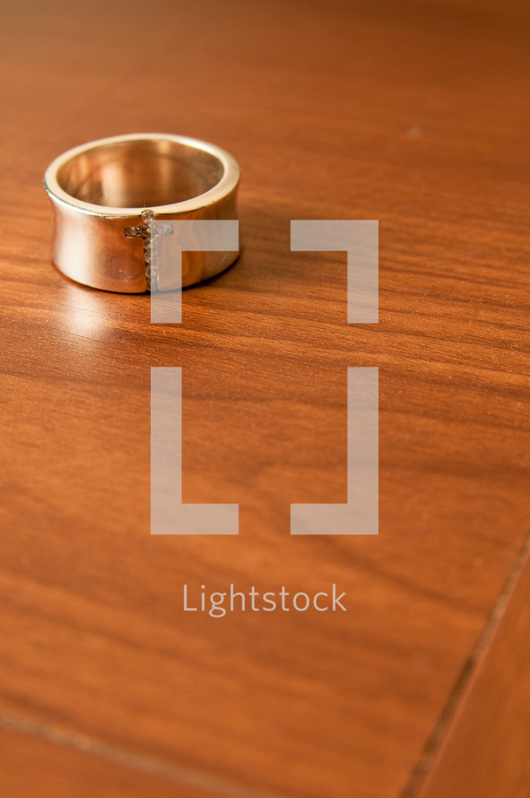 ring with an engraved cross