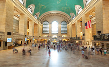 New York City - Manhattan Grand Central Station with people walking - Blur