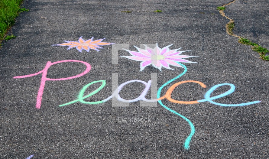 Uplifting - Inspiring chalk art "Peace"