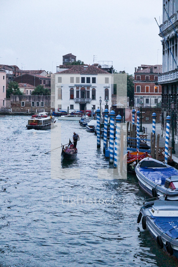 gondola in a channel in Venice 