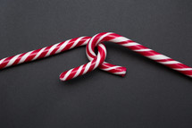 candy canes on a gray background 