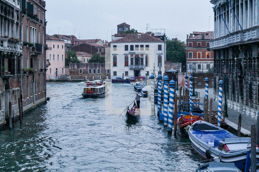 gondola on canal in Venice 