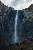 Waterfall over rocks in Yosemite