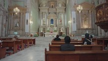 Inside Templo de San Francisco de Asís Catholic church cathedral Santiago de Querétaro, Mexico