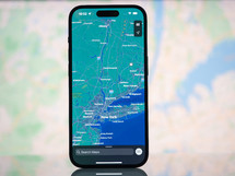 Smart phone with map of New York