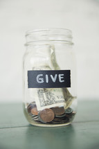 Give money jar 