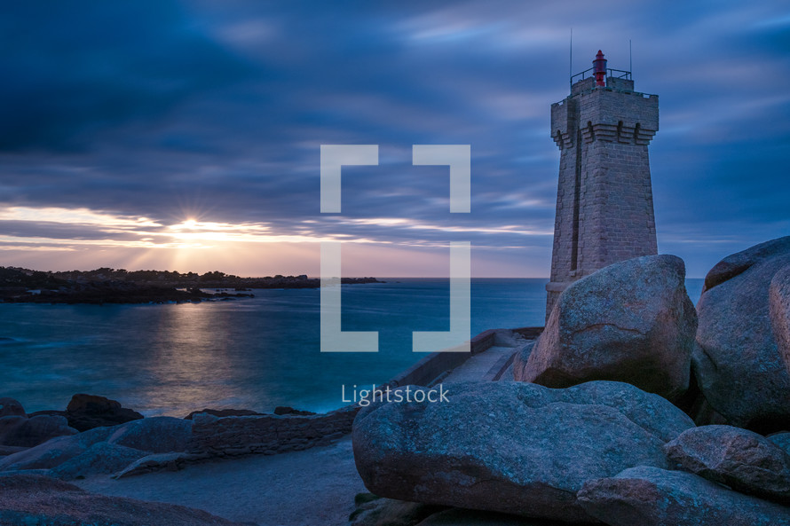 lighthouse on a rocky 