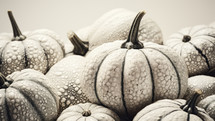 Thanksgiving background with pumpkins and squashes.