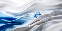 Abstract digital background or texture design in Israeli flag colors. 