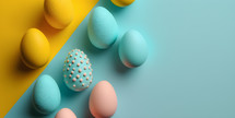 Colorful AI art of Easter eggs. 