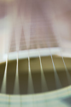 closeup of strings on a guitar.