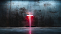 Modern concrete background with cross. Christian illustration.