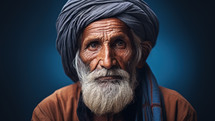 Close-up portrait of a wise old man. Grandfather or patriarch Abraham, Isaac or Jacob. Christian illustration.