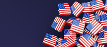 American National Holiday. Cubes with American stars