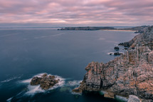 cliffs along a shoreline in Bretagne 