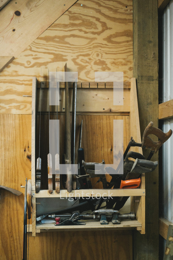 saws in a workshop 