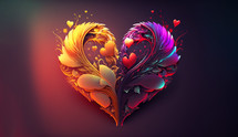 Colorful AI art of heart shape