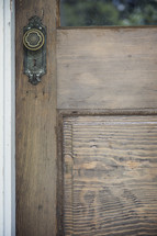 door knob on a wood door 