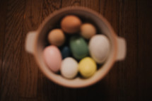 bowl of Easter eggs 