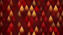 Red and gold holiday Christmas tree background. 