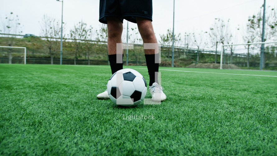 Player Dribbles Freestyle Soccer In The Field