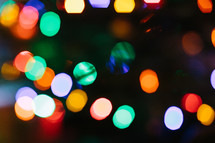 bokeh colored Christmas lights