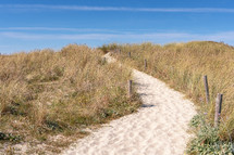 sandy path over sand dunes 