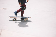 Skateboarding in the skatepark