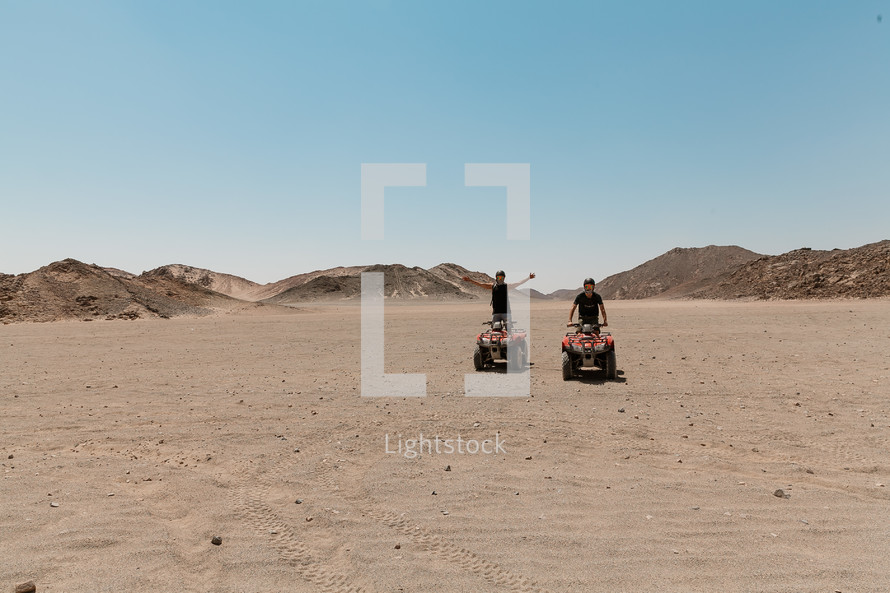 four wheeling in a desert in Egypt 