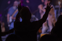 heartfelt worship with hands raised