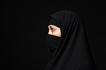 side profile of a Muslim woman 