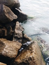 rocks and ocean water 